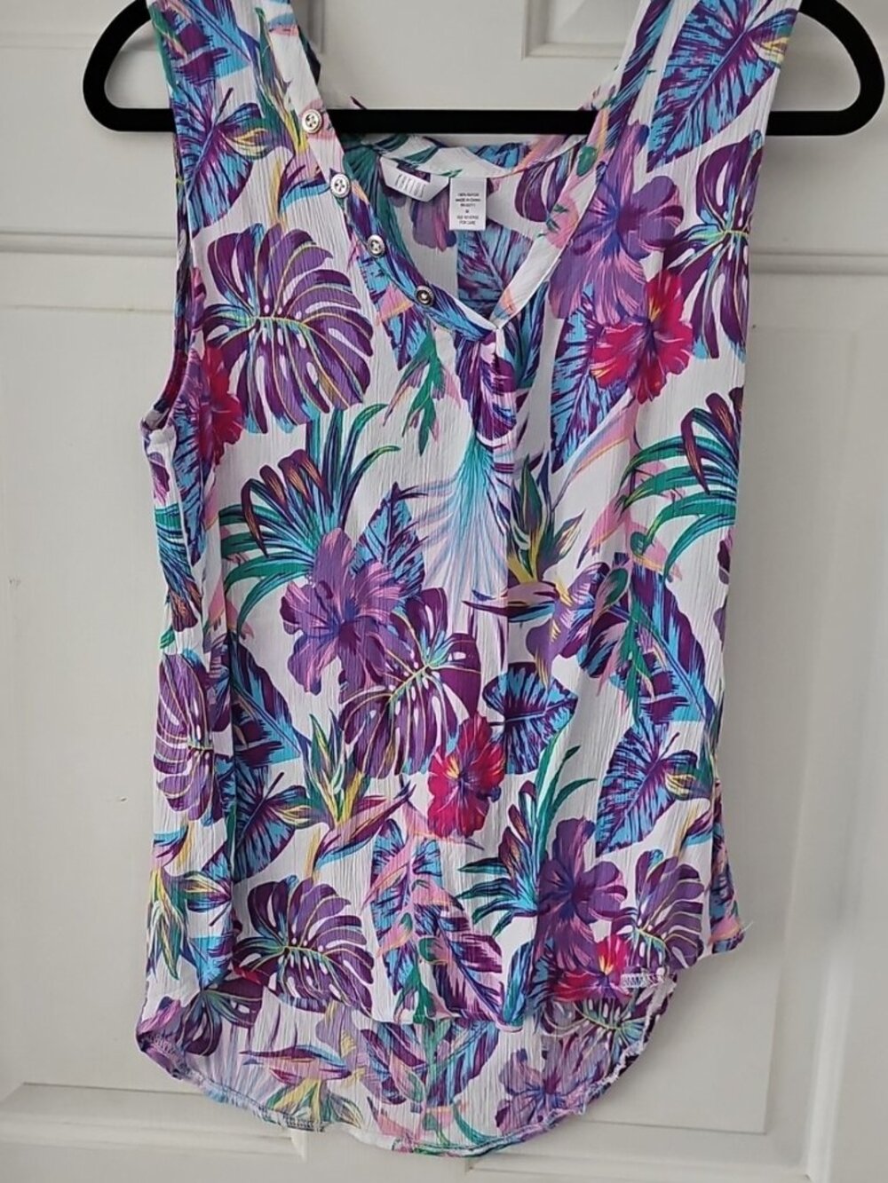 Sleeveless Floral Tropical Print Tank Top
